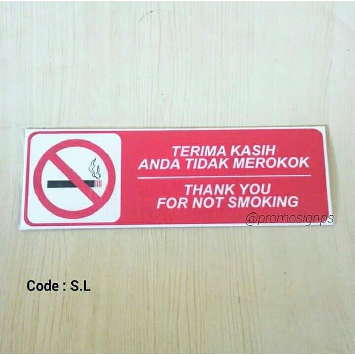 

ACRYLIC SIGNAGE DI LARANG MEROKOK/ SIGNAGE ACRYLIC UKURAN 10CM X 30CM
