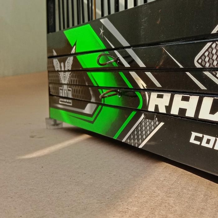 SANGKAR/KANDANG KOTAK RADJA DECAL HIJAU Uk. 1&2