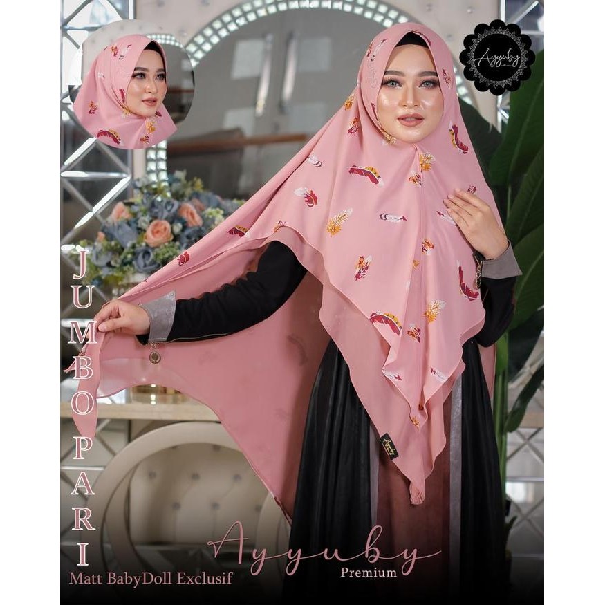 Pilihan- Hijab Instan Jumbo Pari Motif By Ayyuby Ceruty Panjang