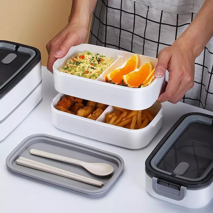 Bonbox Kitchen - Kotak Makan Double Layer Kotak Makan 2 Tingkat Lunch Box Bento Kitchenware