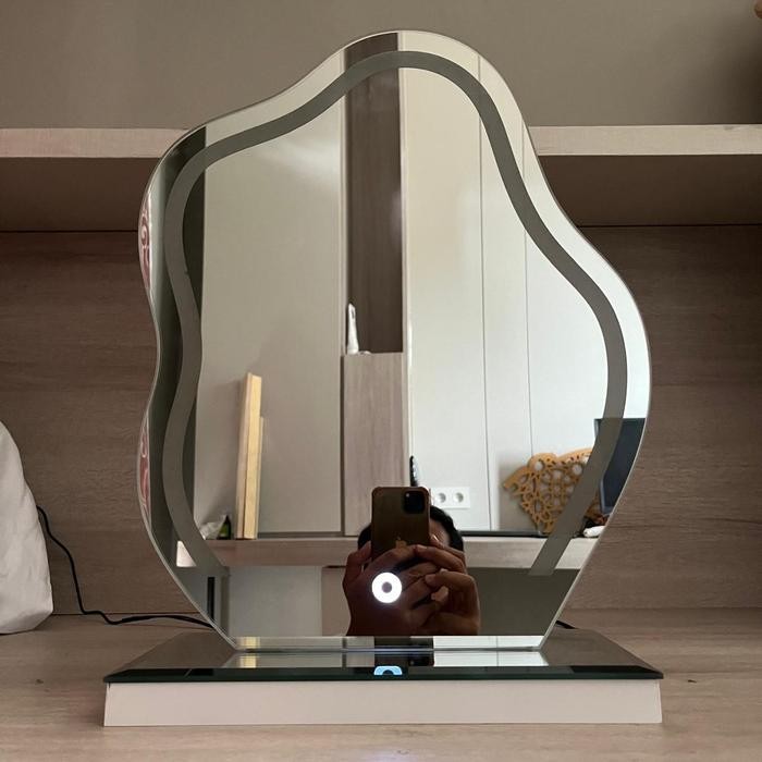 Cermin Meja Rias/Cermin Awan/Cermin Rias Led/Cermin Sandblast Led