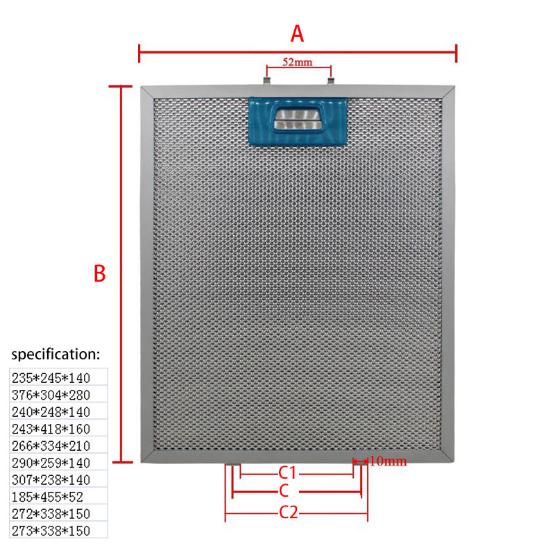 range hood filter Exhaust hood metal dust filter Cooker Hood Mesh