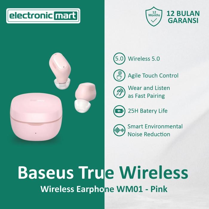 Pilihan- Baseus Wm01 / Encok Wm-01 Tws True Wireless Earbuds Bluetooth Earphone