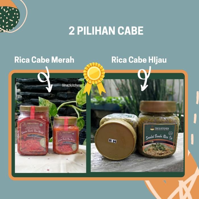 

Stok Baru Bumbu Sambal Rica Merah & Hijau Instant Tins Kitchen Non MSG