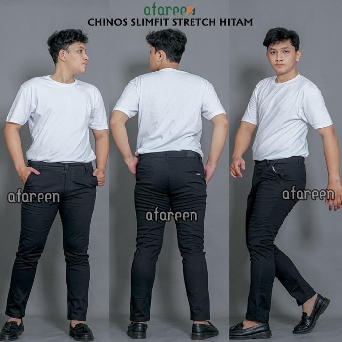 Erigo Collection - Celana Panjang Chino Pria Slimfit Chinos Katun Twill Stretch Melar Celana Chino