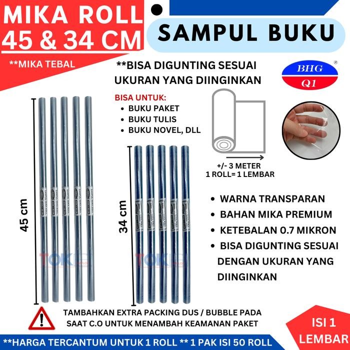 

New Sampul Buku Mika Roll 45x450cm Bukan 45x500cm - 45 x 4.5m