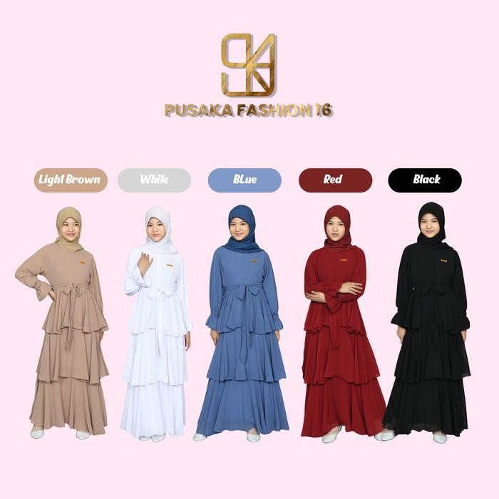 Pilihan- Elsa Gamis Pesta Anak Perempuan Remaja Tanggung Muslim Ceruty Untuk Usia 8 - 17 Tahun