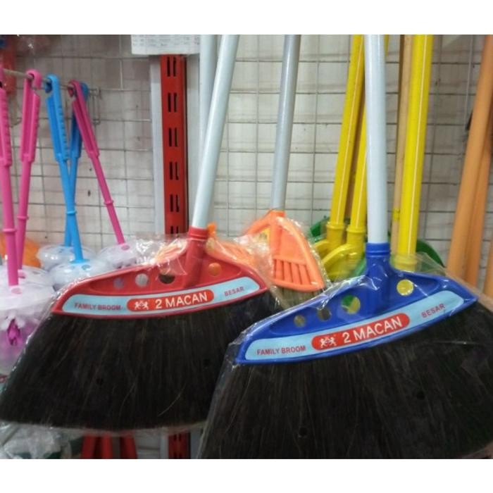 Pilihan- Sapu Ijuk 2 Macan Asli Family Besar-Kecil Sapu Lantai Dua Macan Asli