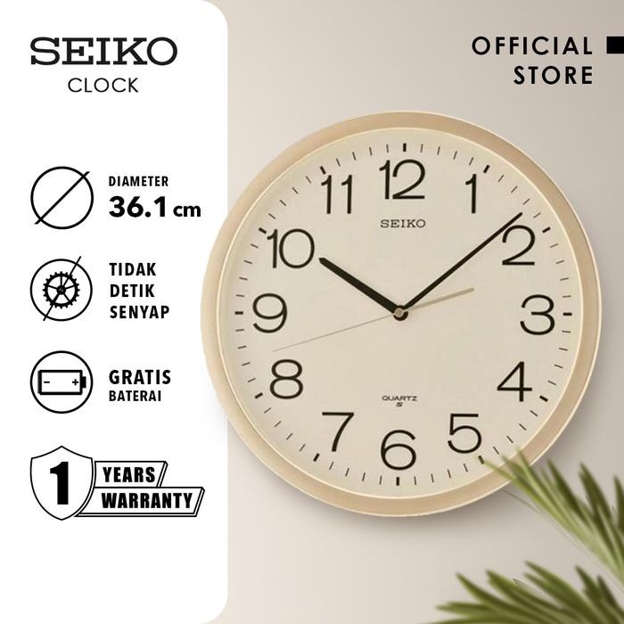 Jam Dinding Seiko Analog Qxa020A Gold 36Cm Quartz Original