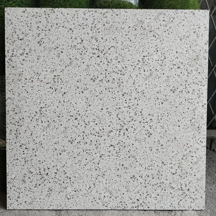 GRANIT 60x60 TERRA WHITE INFINITE 60x60 TERASO / TERAZZO ABU INDUSTRIAL / KERAMIK ABU SEMEN