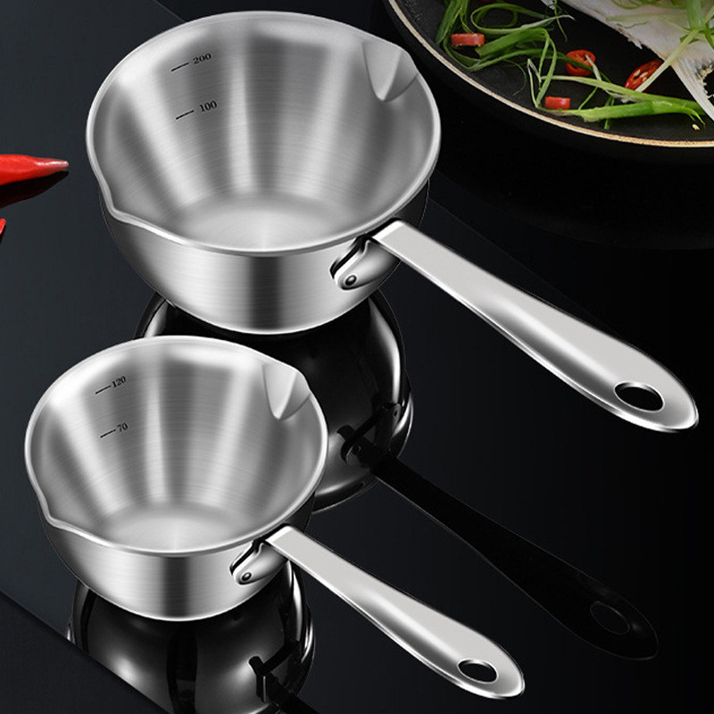 Mini Oil Saving Frying Pan Frying Pan Seasoning Oil Pouring Pan Oil Pot 304 Stainless Steel Fried Eg