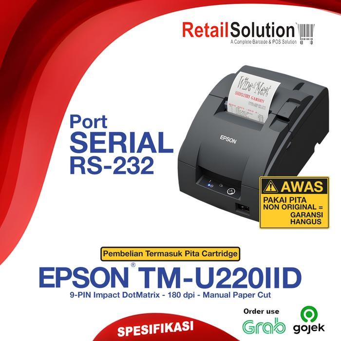 Ready Printer Kasir POS DotMatrix Serial RS232 - Epson TM-U220IID TM-U220II D Dot Matrix