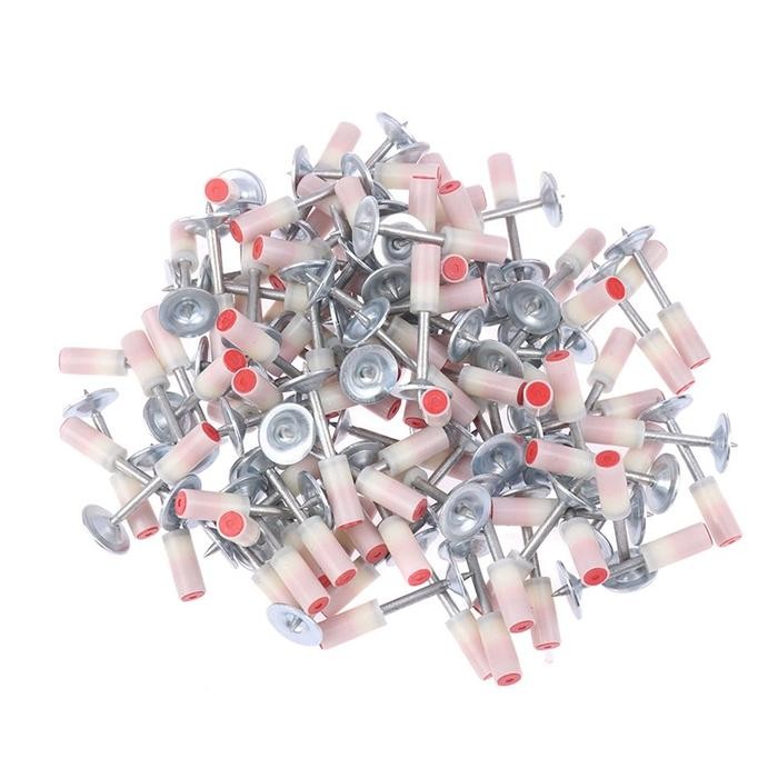 New 100 PCS Isi Ulang Paku Tembak Beton Stampset Paku Washer Paku Refil Ramset Boset 7.3mm/PAKU