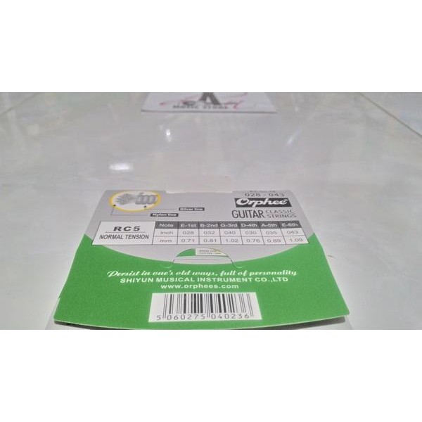 Senar Orphee Classic Normal Tension .028-.043 Silver Line RC5 murah