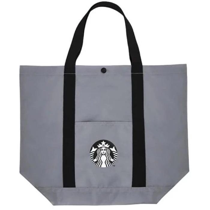 STOK TERBATAS  TAS STARBUCKS SHOPPING BAG FOLDABLE BAG POUCH KHAKI BROWN GREY TERJANGKAU