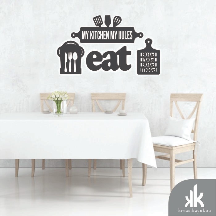 Hiasan Dinding Hiasan Dapur Kayu Plywood 5Mm Pajangan Warna Pink / Gold / Hitam