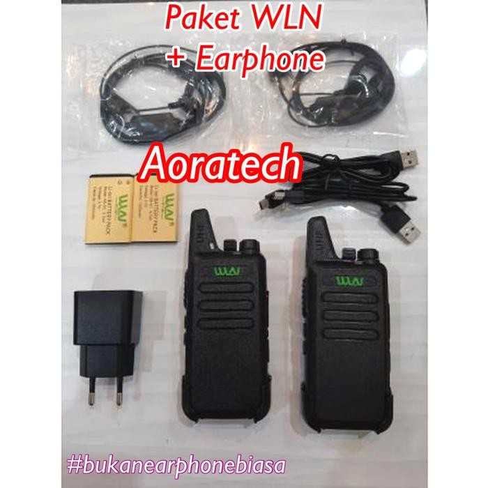 Ready Walkie Talkie WLN HT KDC1 Radio KD C1 (isi 2pcs) Hitam 888s+EARPHONE