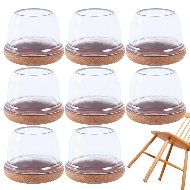 Transparent Chair Leg Floor Protector With Wrapped Felt Bar Stool Chair Leg Furniture Non-Slip Leg C