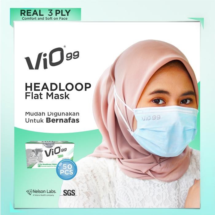 New MASKER HIJAB VIO 3 ply ISI 50 - MASKER KESEHATAN ANTI DEBU dan POLUSI