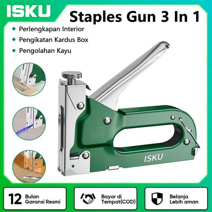 ISKU Staples Tembak 3 In 1 Staples Perekat Powerfull Staples Tembak