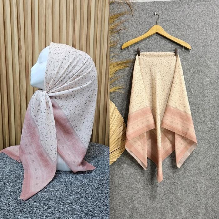 Top Hijab Segiempat Voal Motif Flower Series terbaru// Jilbab segiempat square muslim