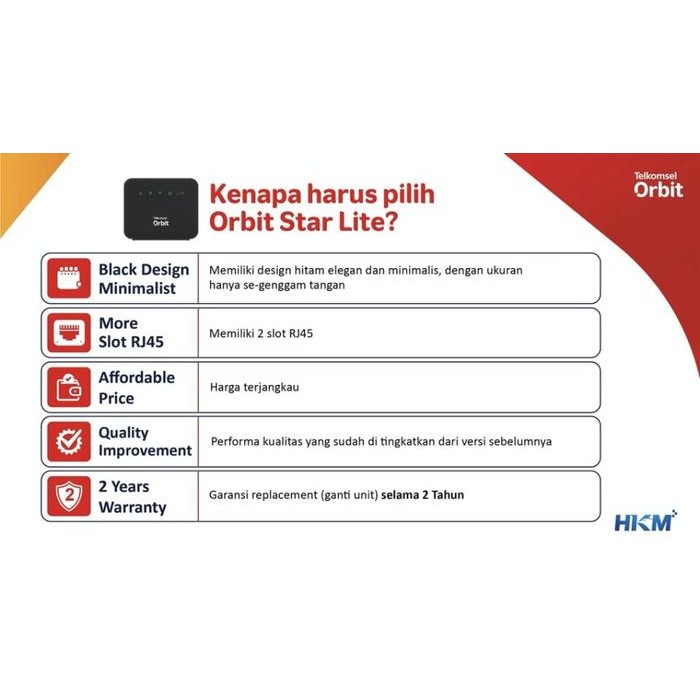 Modem Orbit Star Lite Telkomsel Modem WiFi 4G HKM 0126 / HKM0126