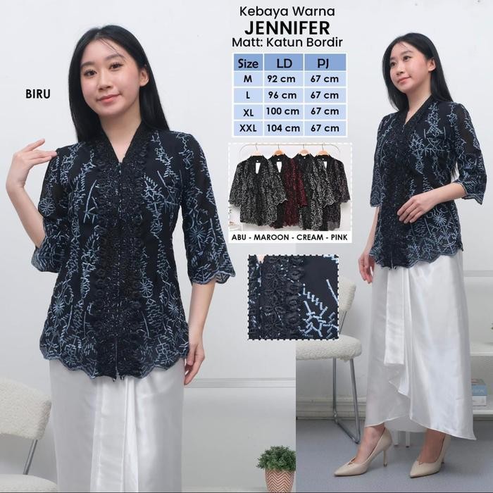 DISKON Atasan Kebaya Katun Bordir Premium Wanita Remaja Dewasa Aneka Warna Baju Wisuda Acara Pesta