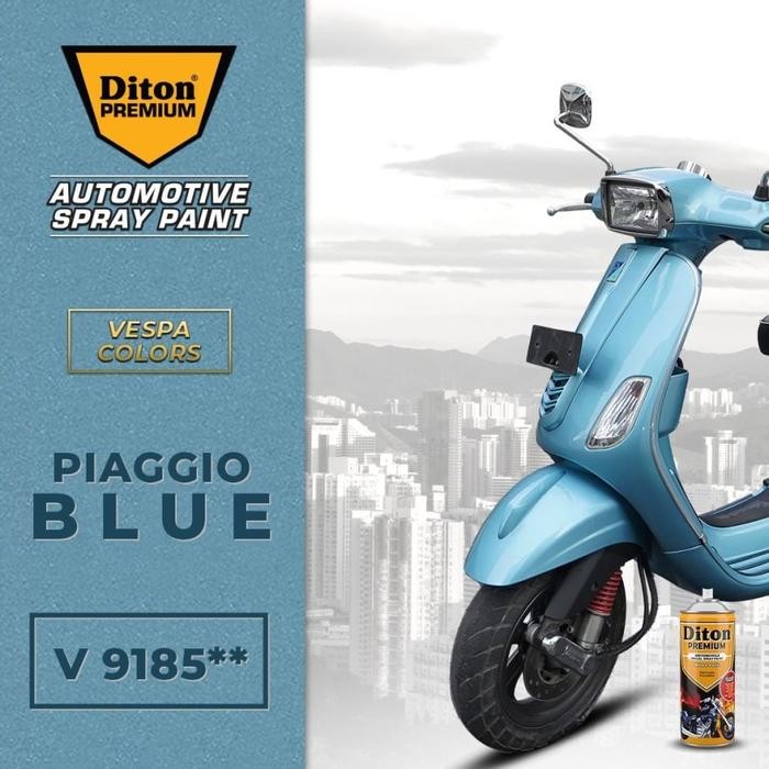 ORIGINAL Cat Semprot DITON PREMIUM Vespa Colors - Piaggio Blue V 9185** Car Metic Paint READY STOCK