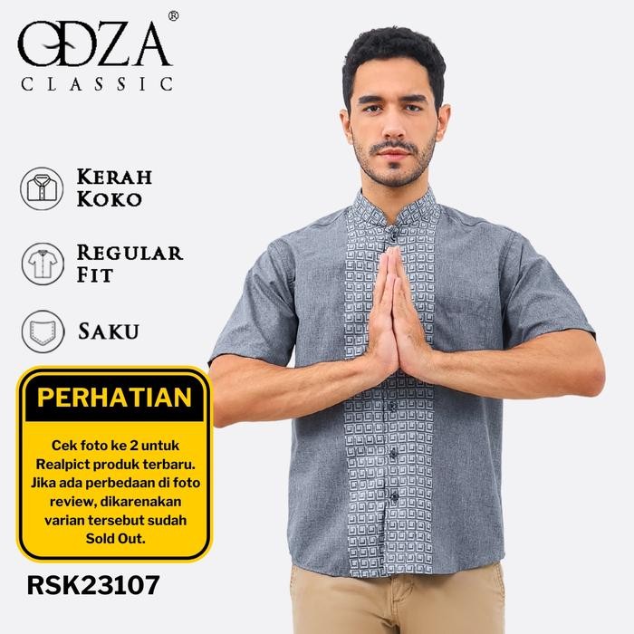 2pt5- Odza Classic Baju Koko Muslim Kemeja Lengan Pendek Pria Batik Vikal C Casual Fit