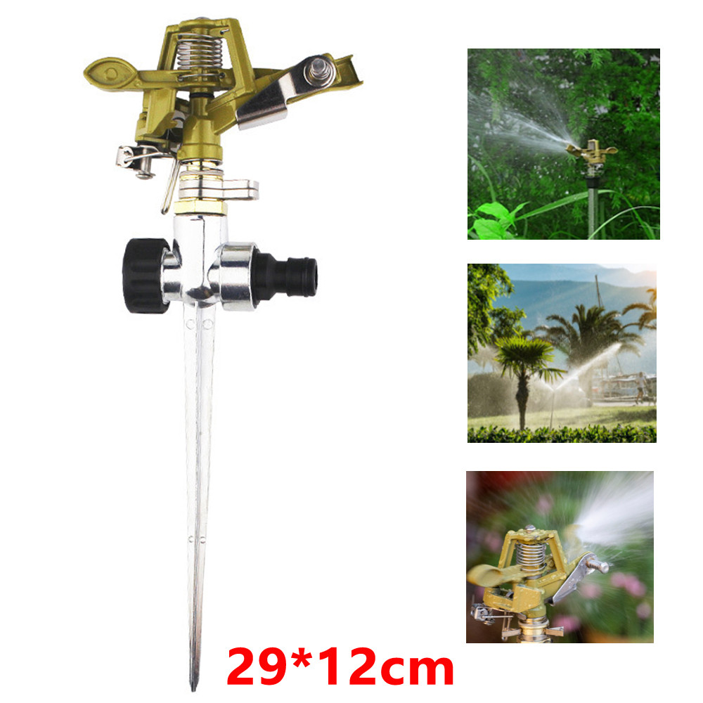 Adjustable 360 Rotary Irrigation Sprinkler Head Automatic Rotating Sprayer Garden Agriculture Lawn W