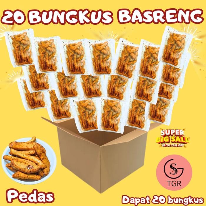 Basreng Pedas 1 Ball Isi 20 Bungkus Basreng Pedas
