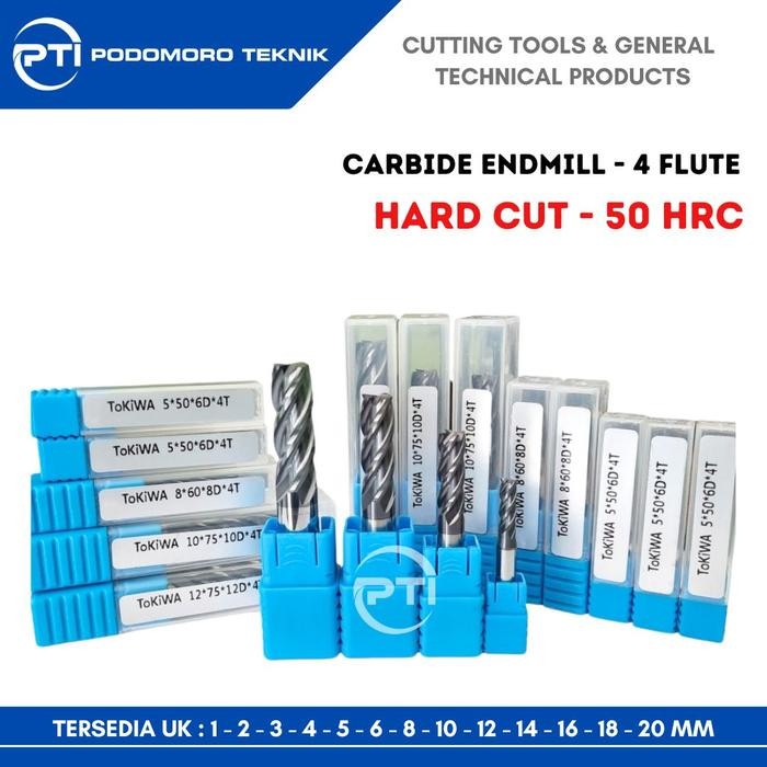 x37b- Endmill Carbide 20Mm Merek Tokiwa Endmill Carbide 20X100X20Dx4T 45 Hrc Merek Tokiwa