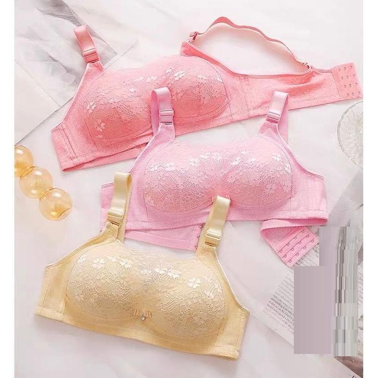 Bra kemben Renda BH Busa Tipis Tanpa Kawat 4 Kaitan Busa Tipis