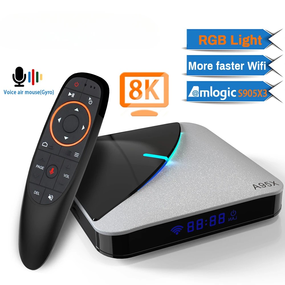 A95X F3 S905X3 Air 8K Android 10.0 Set Tv Box Amlogic S905X3 4K Voice Assistant Wifi 4Gb 16Gb 32Gb