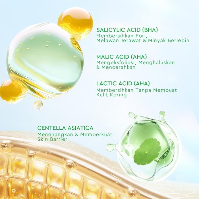 zan3- [New Launch]Glad2Glow Centella Salicylic Acid Exfoliating Acne Pads Acne Patch Jerawat