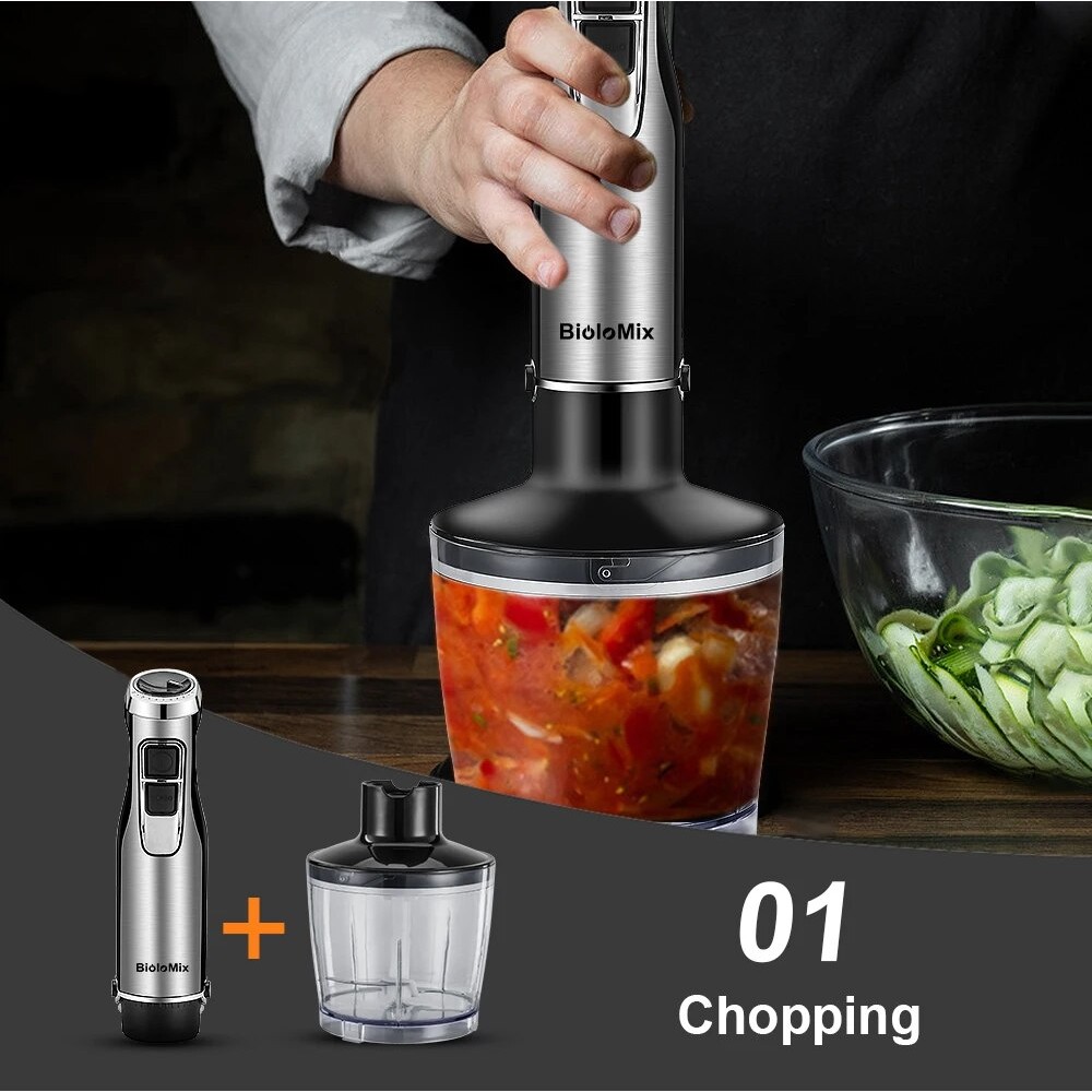 4 in 1 High Power 1200W Immersion Hand Stick Blender Mixer Includes Chopper and Smoothie Cup Stainle