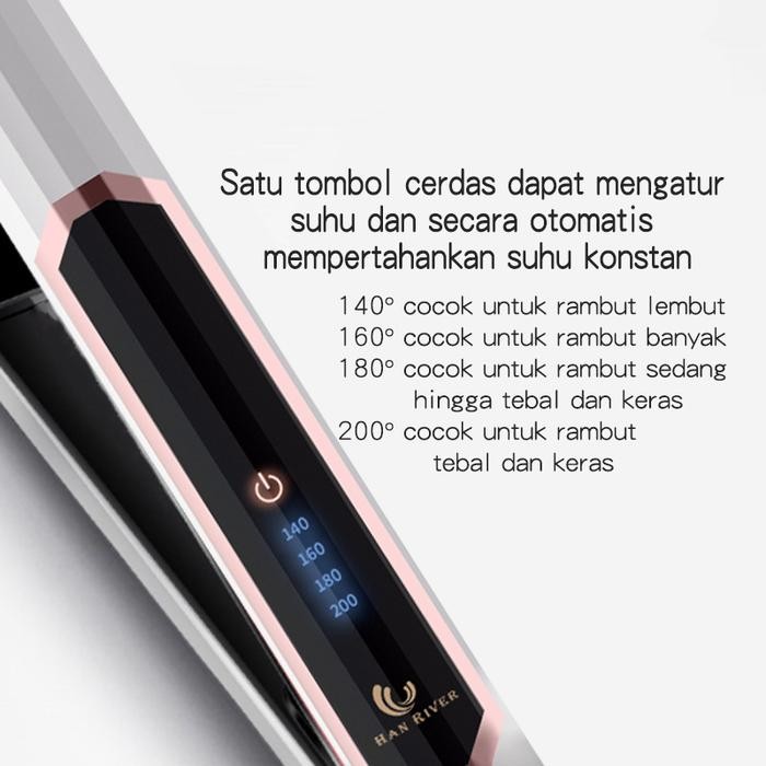 8son- [Cod] Han River Catokan Rambut Profesional 2-In-1 - Sisir Straightener & Curly