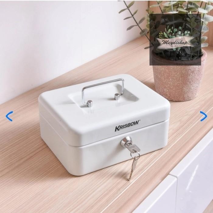 CASH BOX 20 CM PUTIH KRISBOW / BRANGKAS / SAFE DEPOSIT - ORI KRISBOW