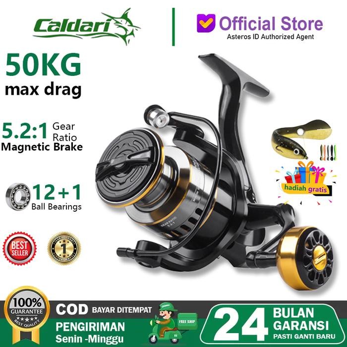 Reel Pancing Caldari Reel Pemintal Kumparan Logam Pancing Pengereman Mesin Casting Reel Pancing