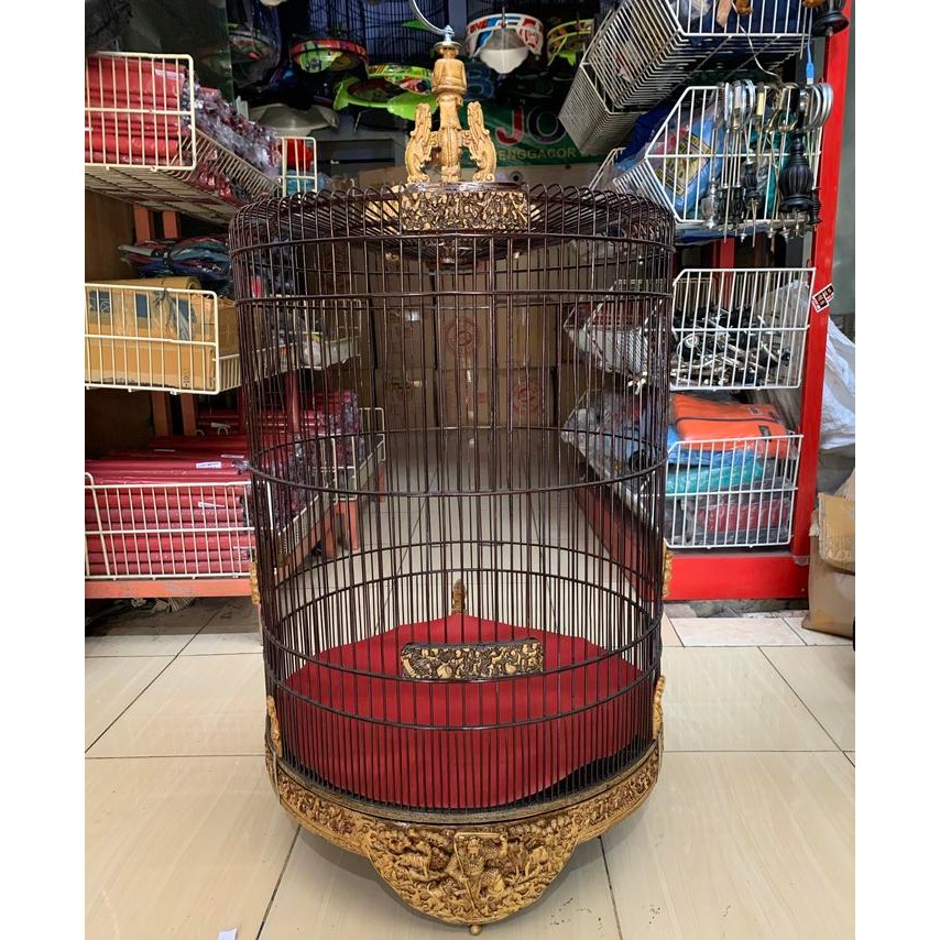 ORIGINAL SANGKAR KANDANG BURUNG UKIR FIBER MURAI BATU NO 3 READY STOCK