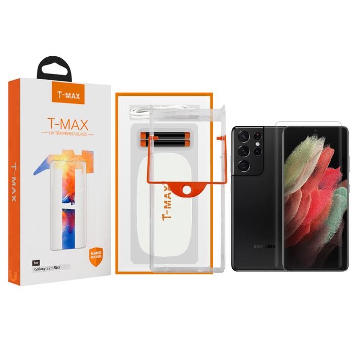 JaminMutu- T-Max Tempered Glass Compatible With Samsung Galaxy S21 Ultra (6.8") Tmax Uv Full Glue