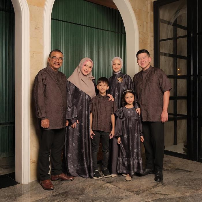 TERLARIS ZM - Family Set 3 - n Serumpun Edisi LaosSarimbit Gamis Wanita, Kemeja Koko Pria Anak READY