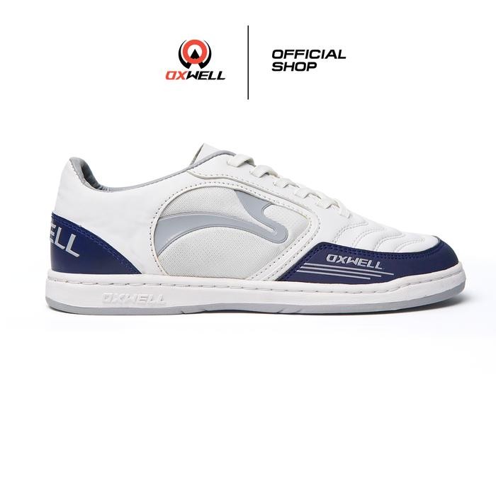 Brodo Sports - - Sepatu Futsal Pria Dewasa Stylish Brand Lokal Berkualitas Putih Navy