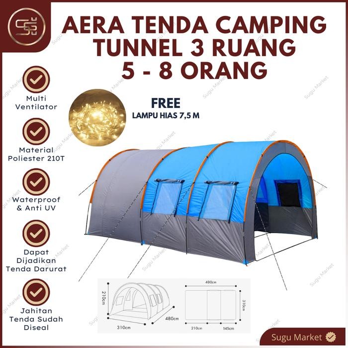 Tenda Camping Tunnel Aera 5-8 Orang Tent Camping Tunnel Multiperson