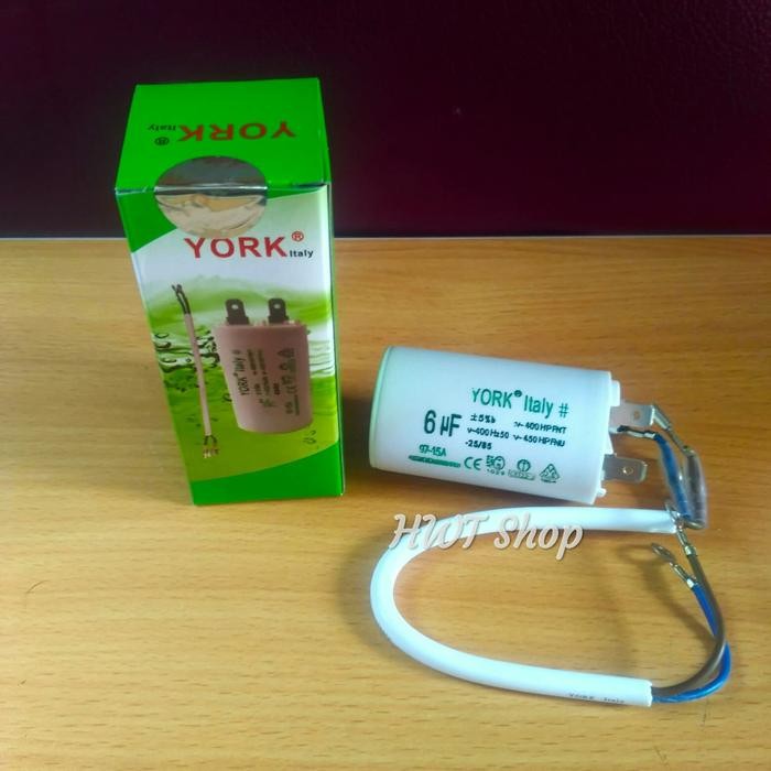 Kapasitor Pompa Air ~ Kapasitor 6 Uf 450v York ~ Capacitor 6Uf 450v