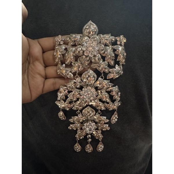 bros ss 3 batu tanem diamond, bros kebaya / bros diamond / bros pengantin - nikel