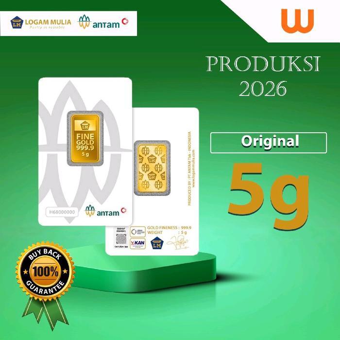 5 Gr (Gram) Goldbar/Logam Mulia/Lm/Emas Batangan Antam Bersertifikat Lbma