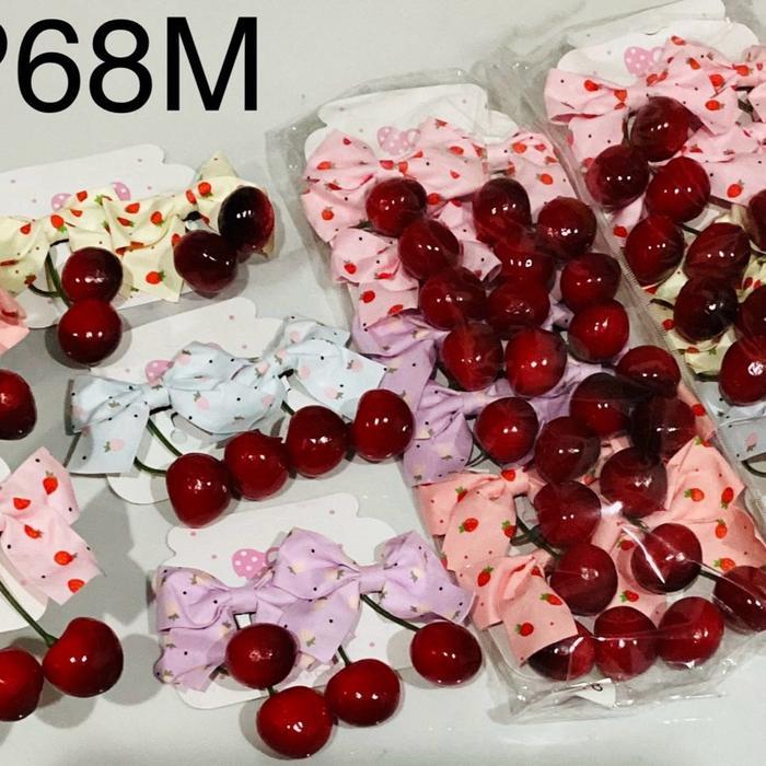 Lusinan Jepitan Pasangan Pita Motif (Jp62 Ceri)(Jp62A Kupu2)(Jp62B Flower)(Jp62C