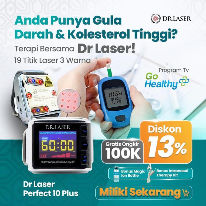 Dr Laser Perfect 10 Plus | Alat Terapi Low Level Laser 10 Titik 3 Warna Bantu Melancarkan Aliran Dar