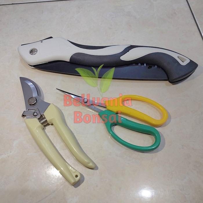 BONSAI GERGAJI LIPAT PAKET ALAT BONSAI TIGA BAGIAN GERGAJI LIPAT DAN DUA GUNTING TANAMAN BONSAI